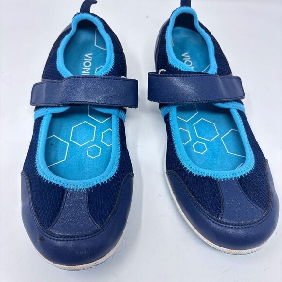Vionic Navy Blue Orthaheel Technology Ailie Hook & Loop Mary Jane Sneakers 7.5 - Picture 2 of 8